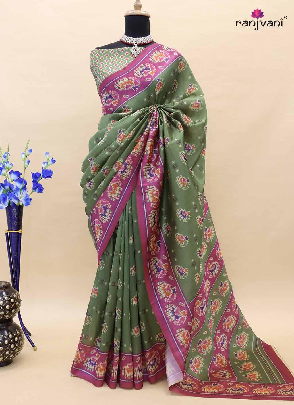 May Green Patola Saree - Ranjvani