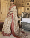 Wheat Brown Tussar Silk Zari Weaving Saree - Ranjvani