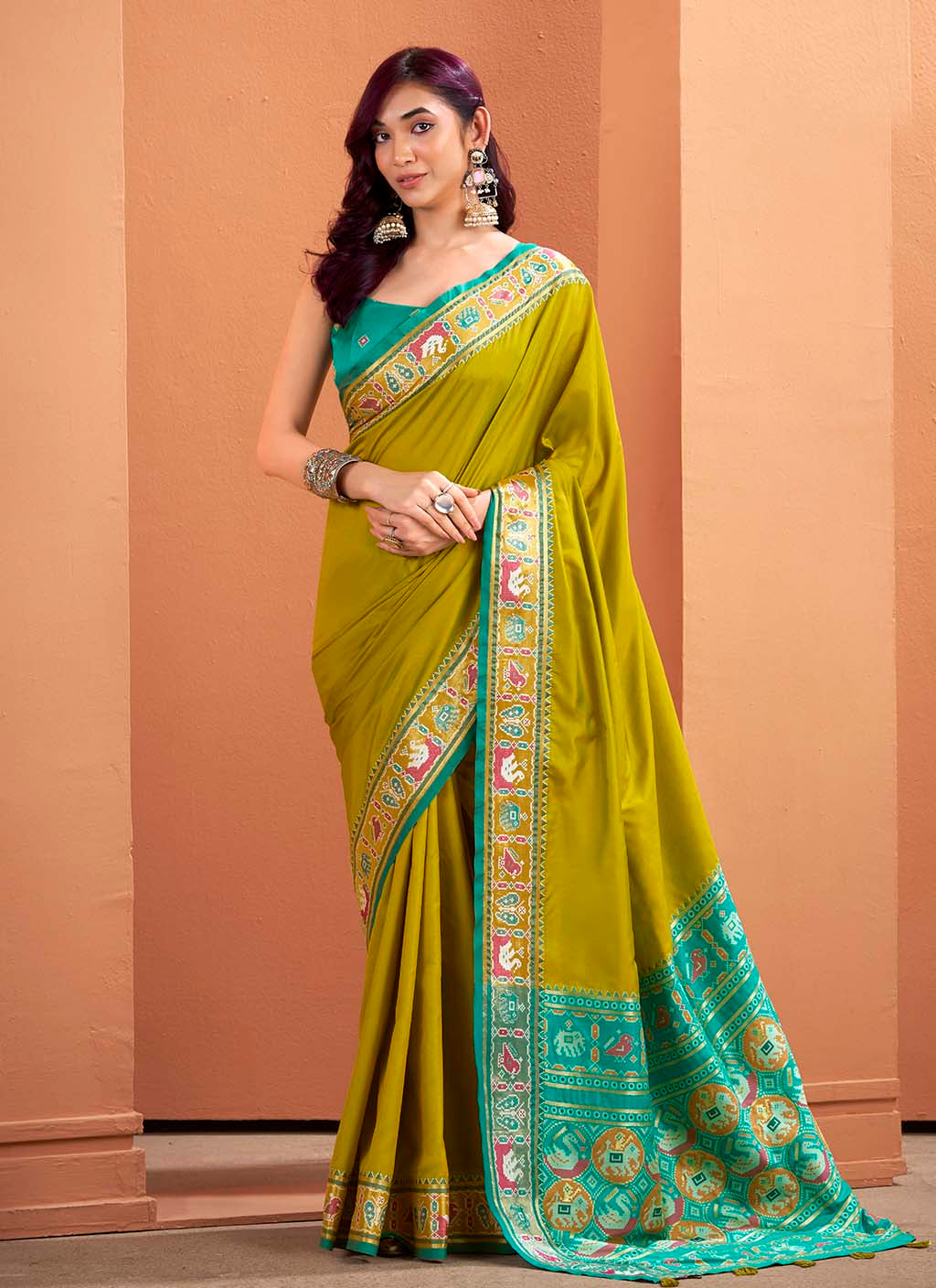 Mehandi Patola Saree