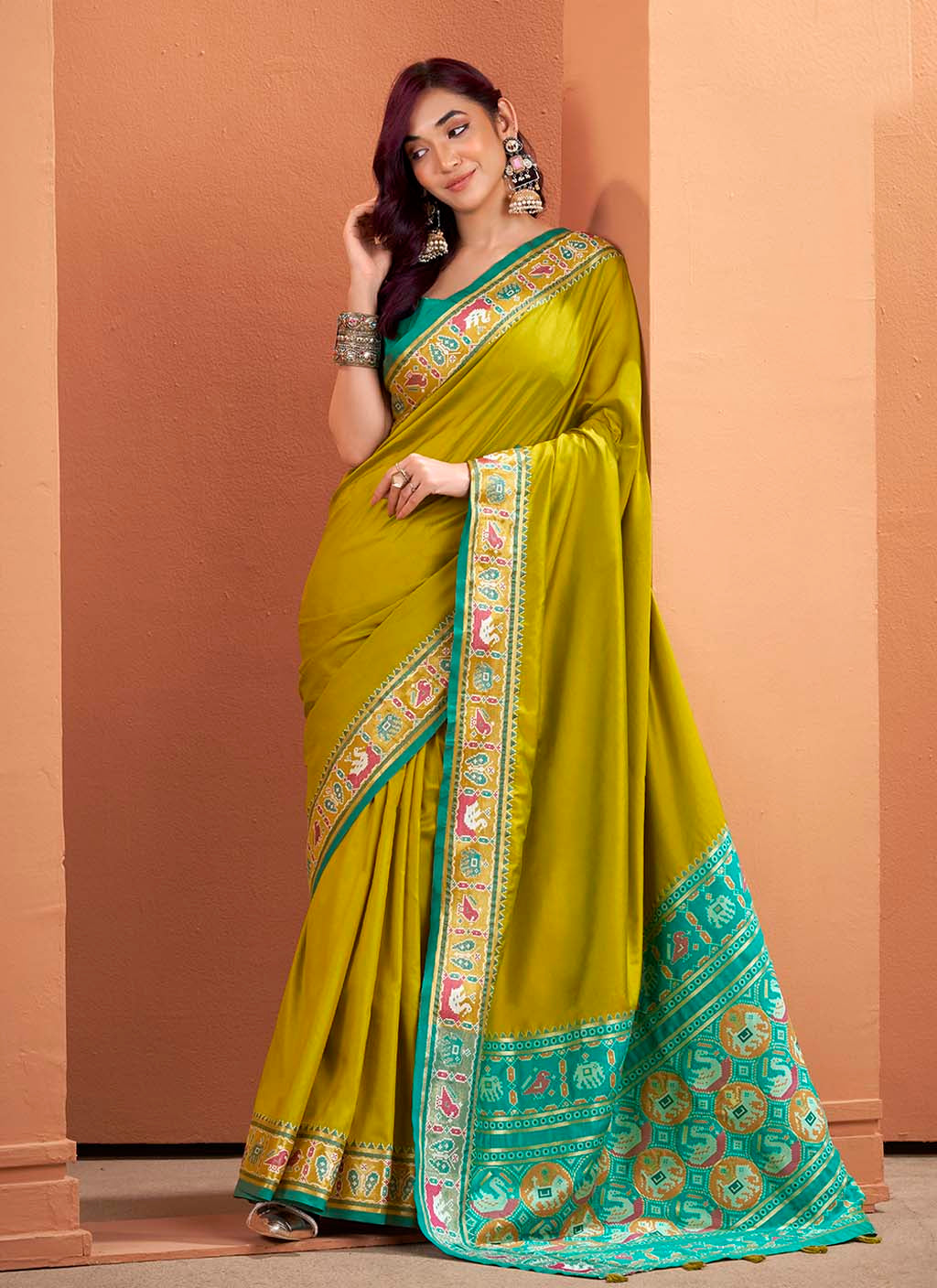 Mehandi Patola Saree