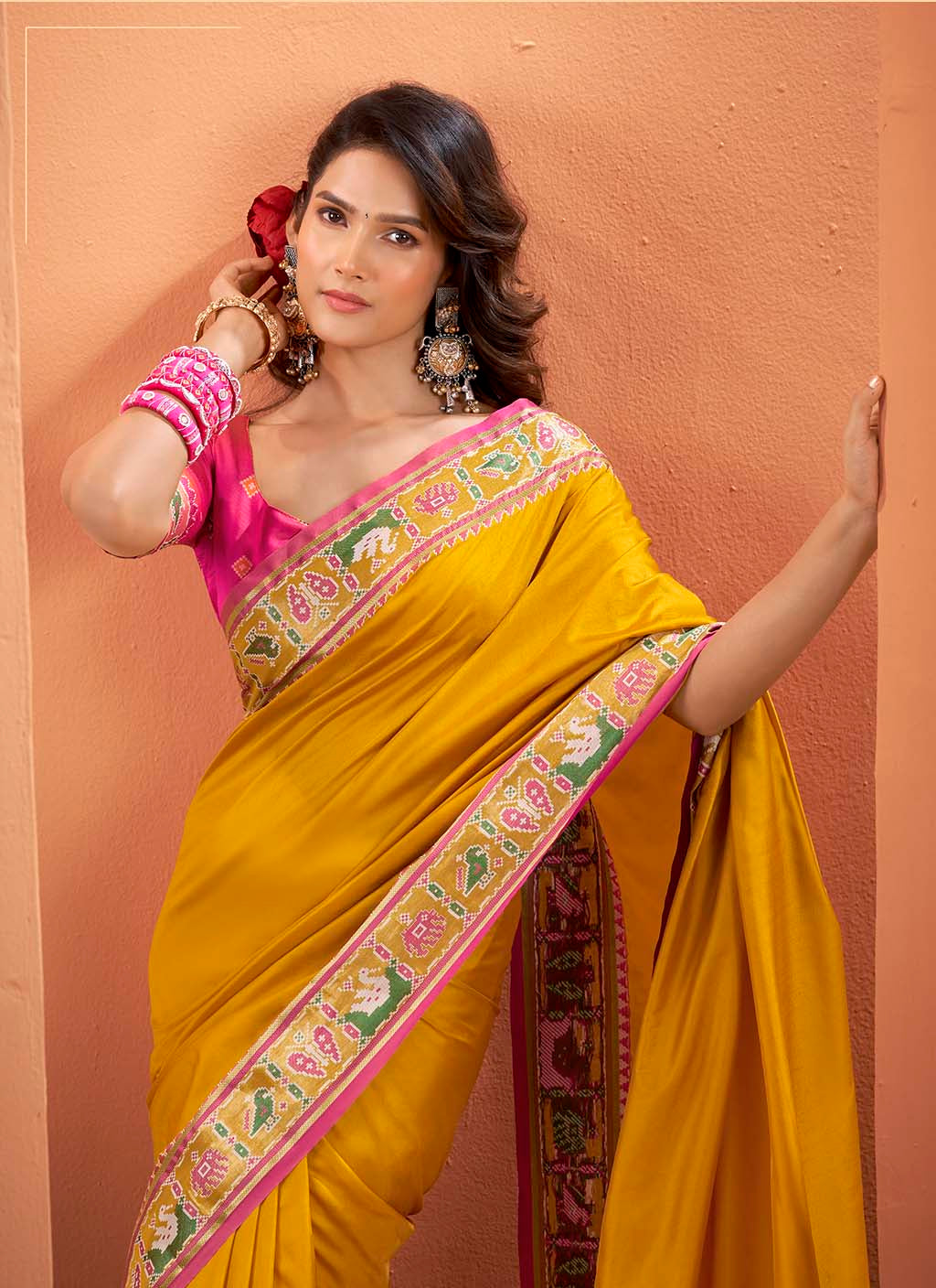 Mustard Yellow Patola Saree