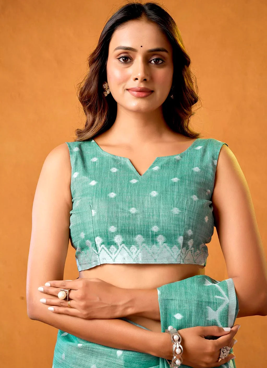 Hena Pure Linen Saree