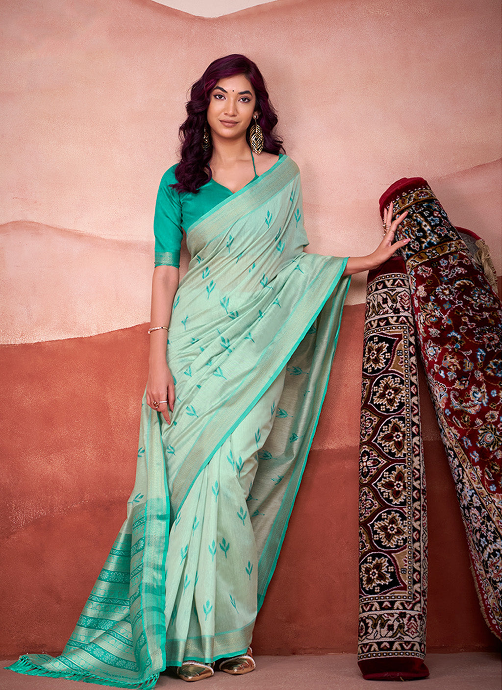 मुगा कॉटन साड़ी