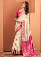 Cream Patola Saree