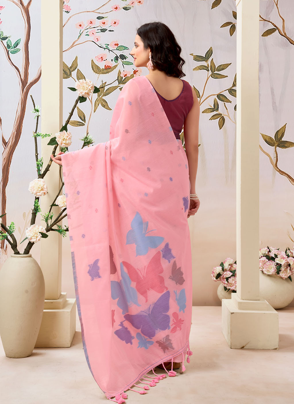 मुगा कॉटन साड़ी