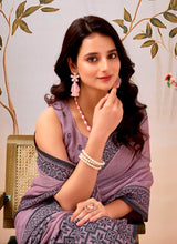 Dusty Pink Pure Linen Saree