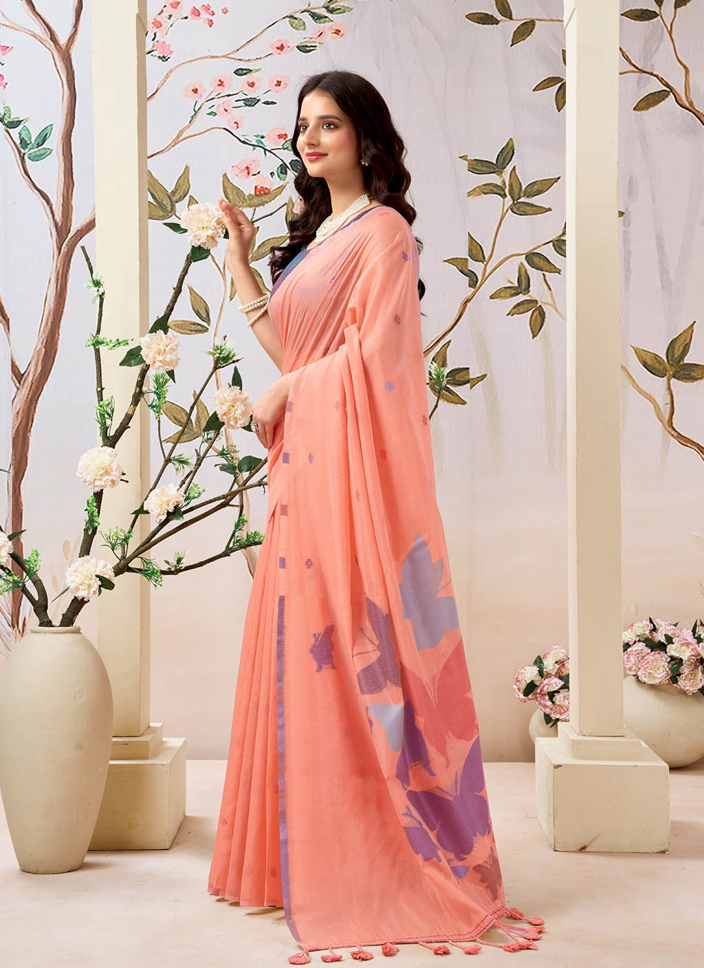 मुगा कॉटन साड़ी