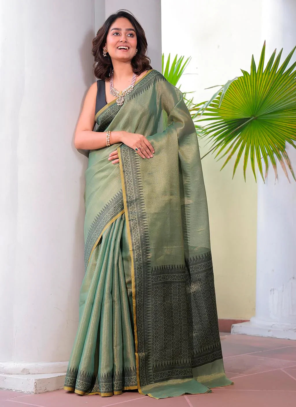 Prakrui Tissue Linen Saree