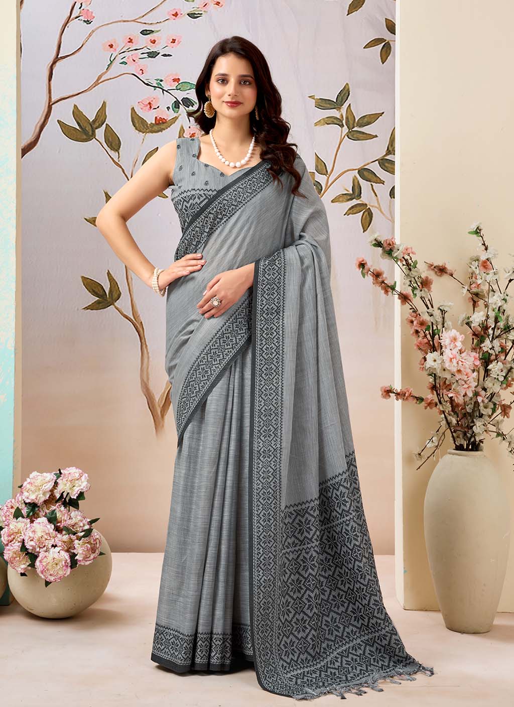 मुगा कॉटन साड़ी