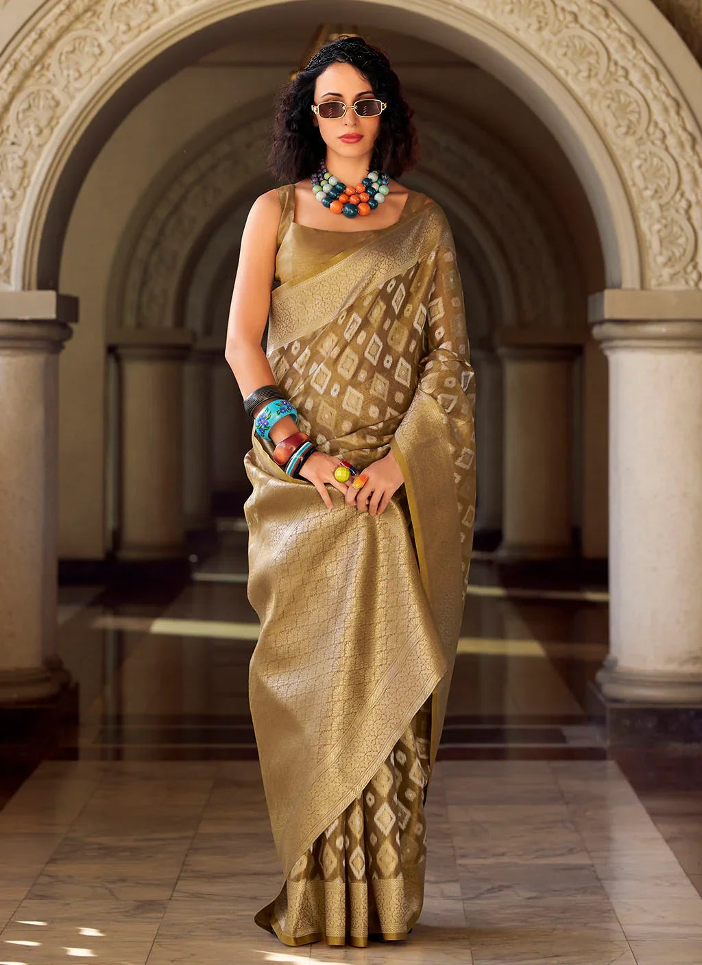 Kusum Ikkat Tissue Saree