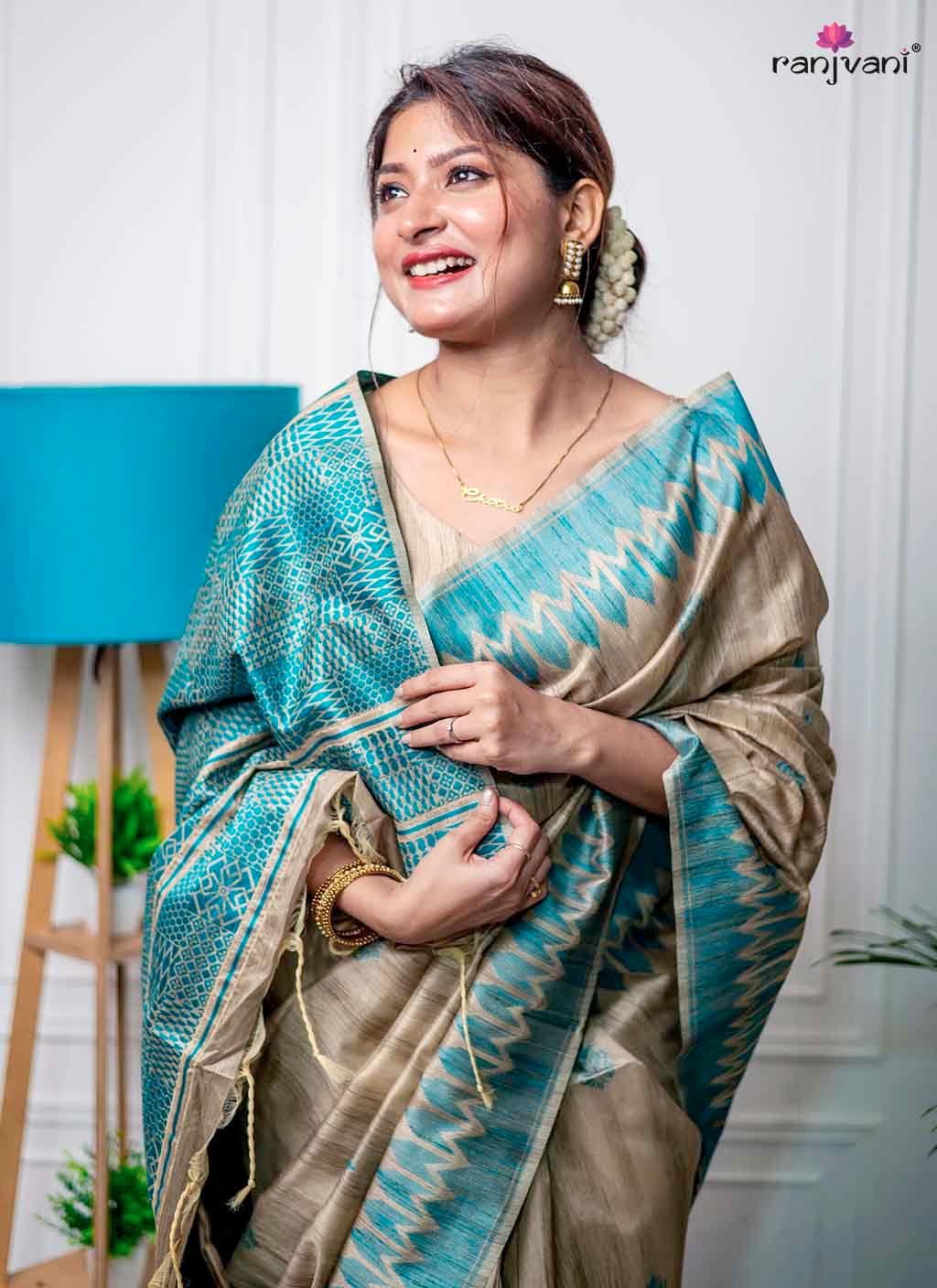 Kiara Tussar Silk Saree - Ranjvani