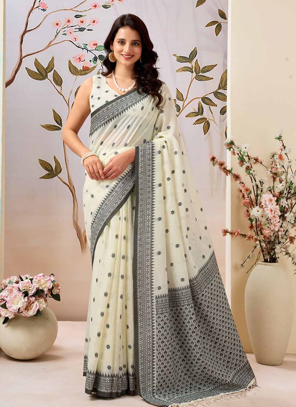 मुगा कॉटन साड़ी