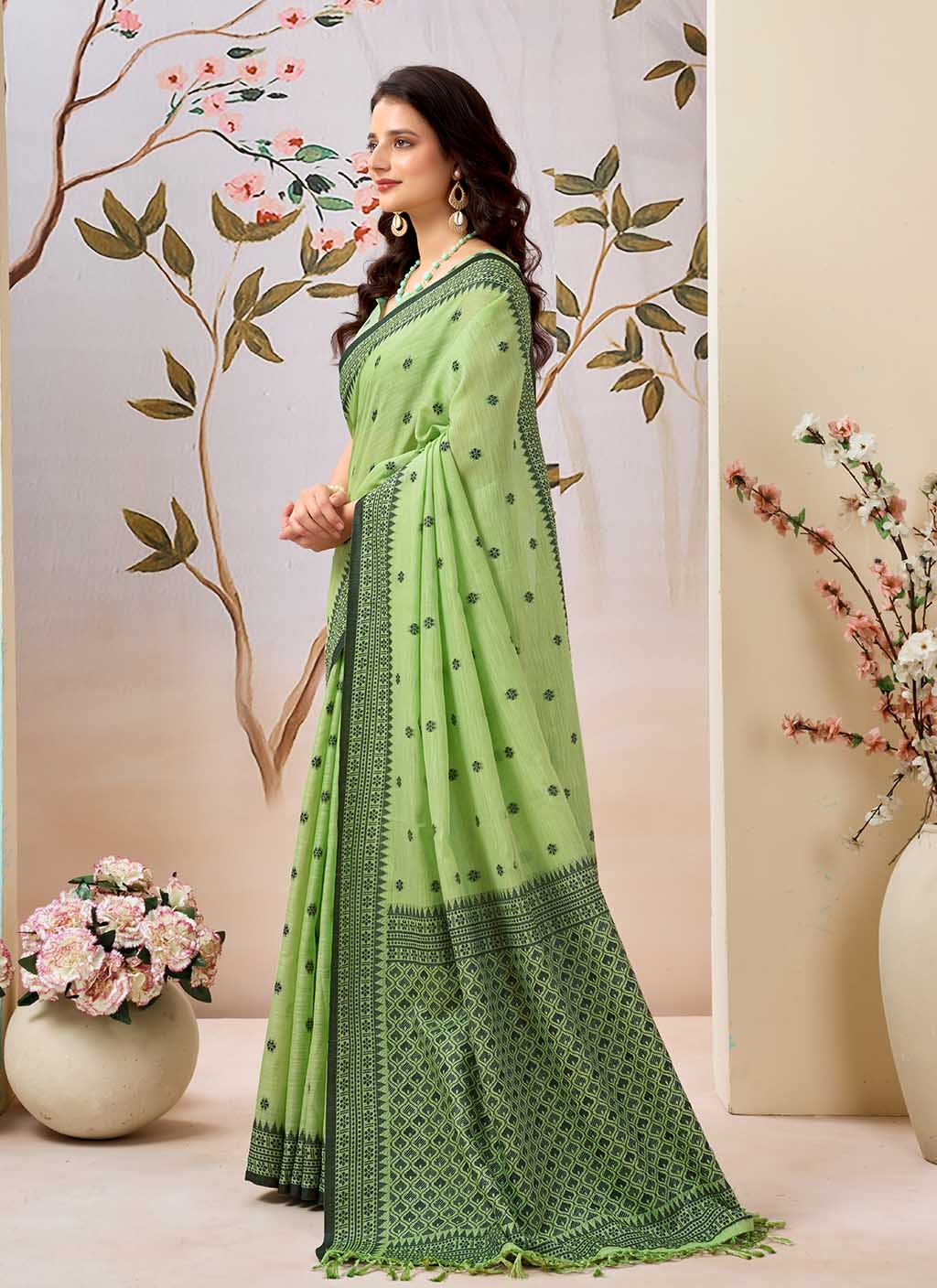 Damini Pure Linen Saree