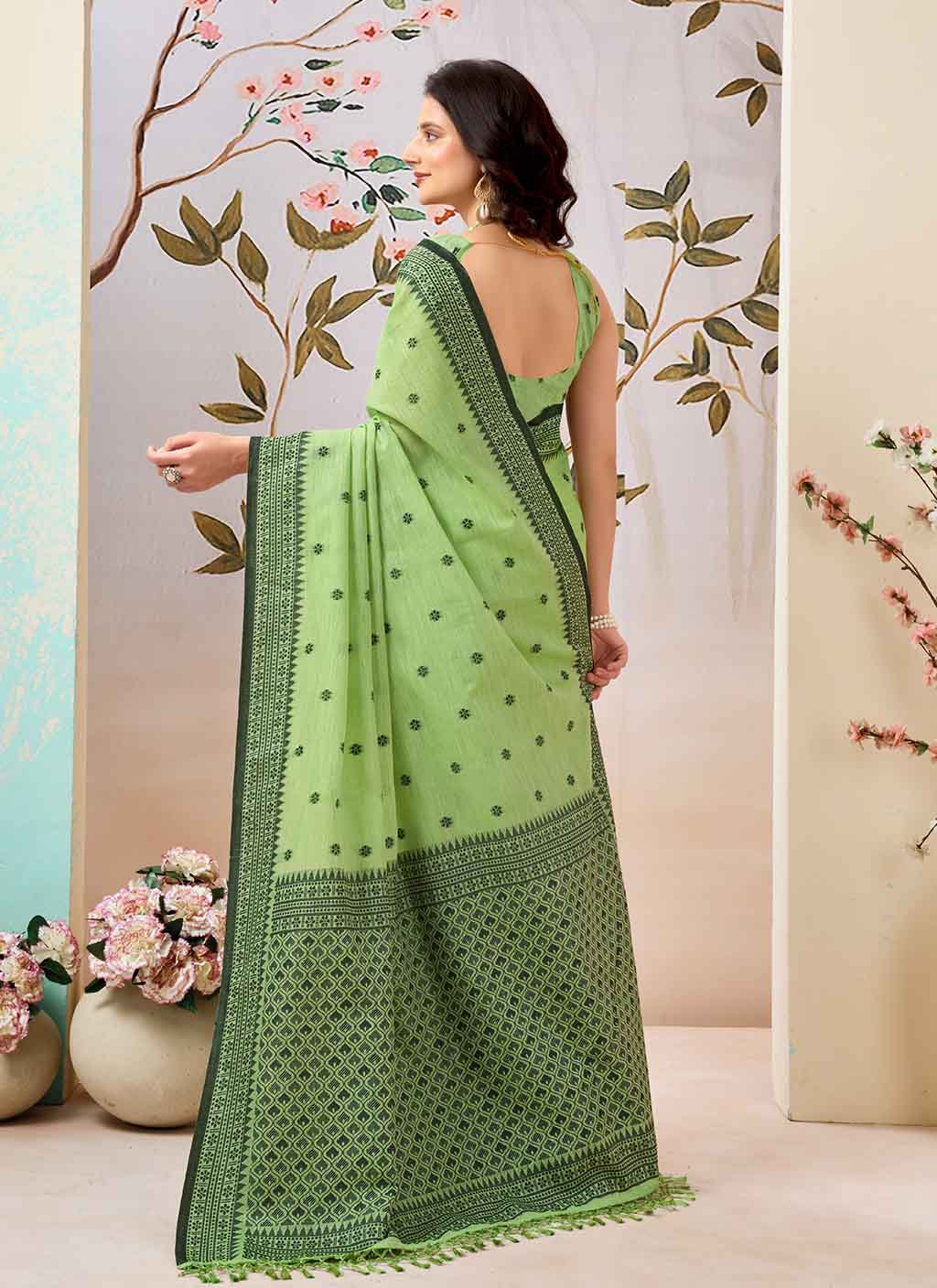 Damini Pure Linen Saree