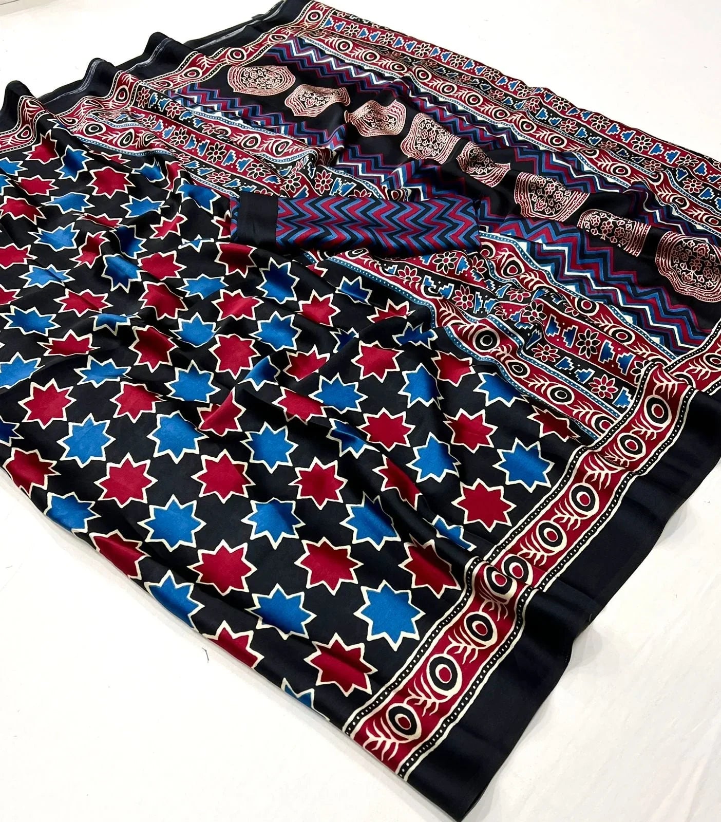 Ajarakh (Saree) - Satin Silk