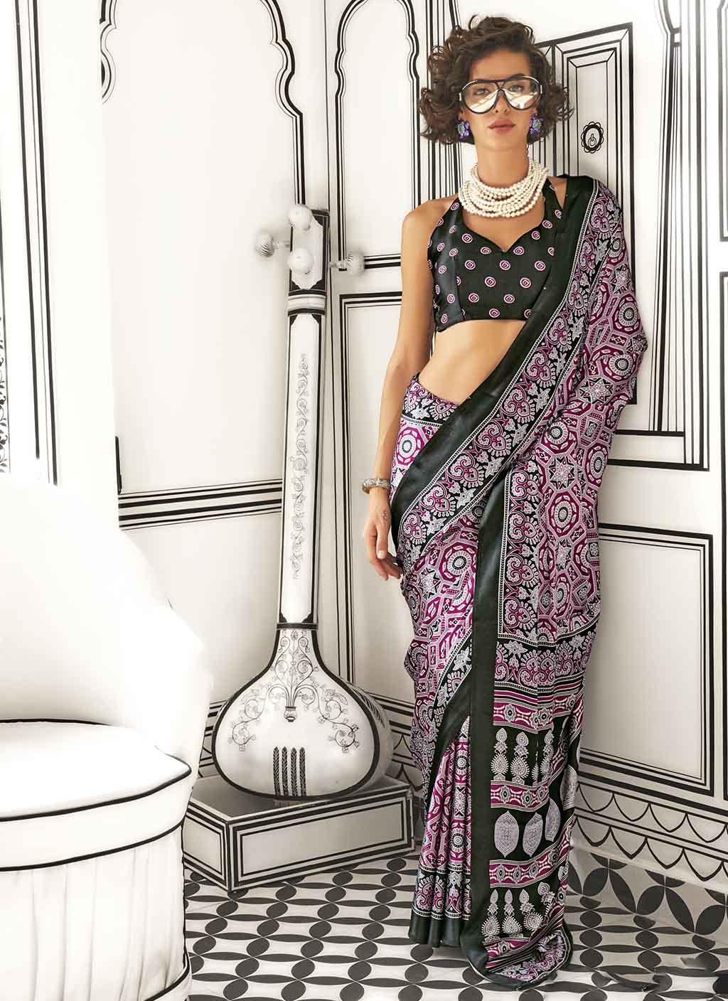 Ajarakh (Saree) - Satin Silk