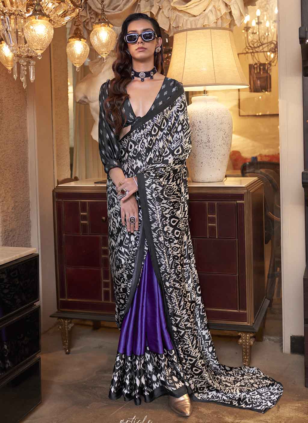 Amber (saree) - Satin Silk