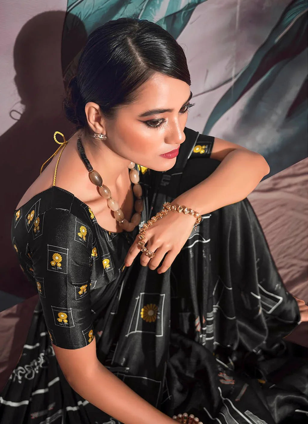 Flower (Saree) - Satin Silk