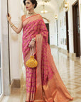 Hot Pink Traditional Patola Silk Weaving Saree - Ranjvani