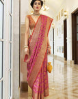 Hot Pink Traditional Patola Silk Weaving Saree - Ranjvani