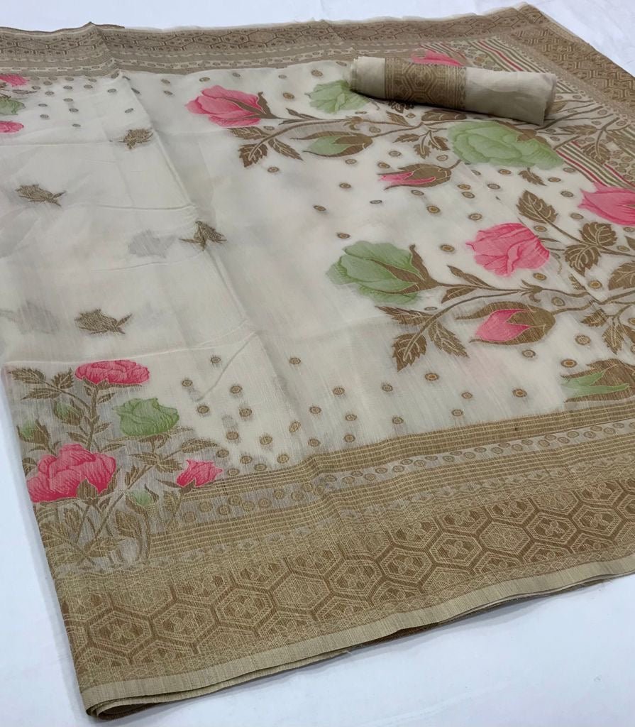 Kabana Pure Linen Saree - Ranjvani Sarees