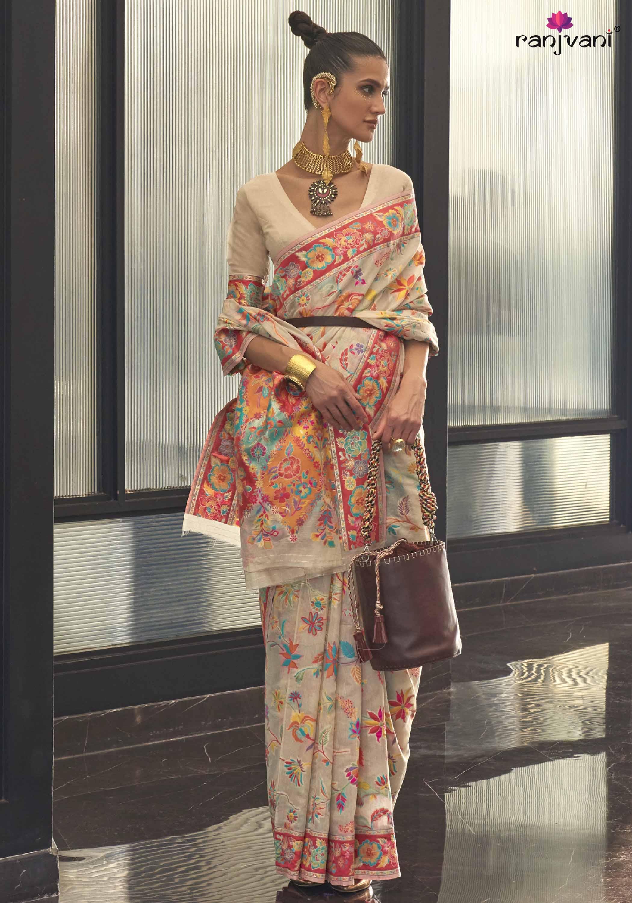 Kabira Pashmina Saree - Kashmiri Weave