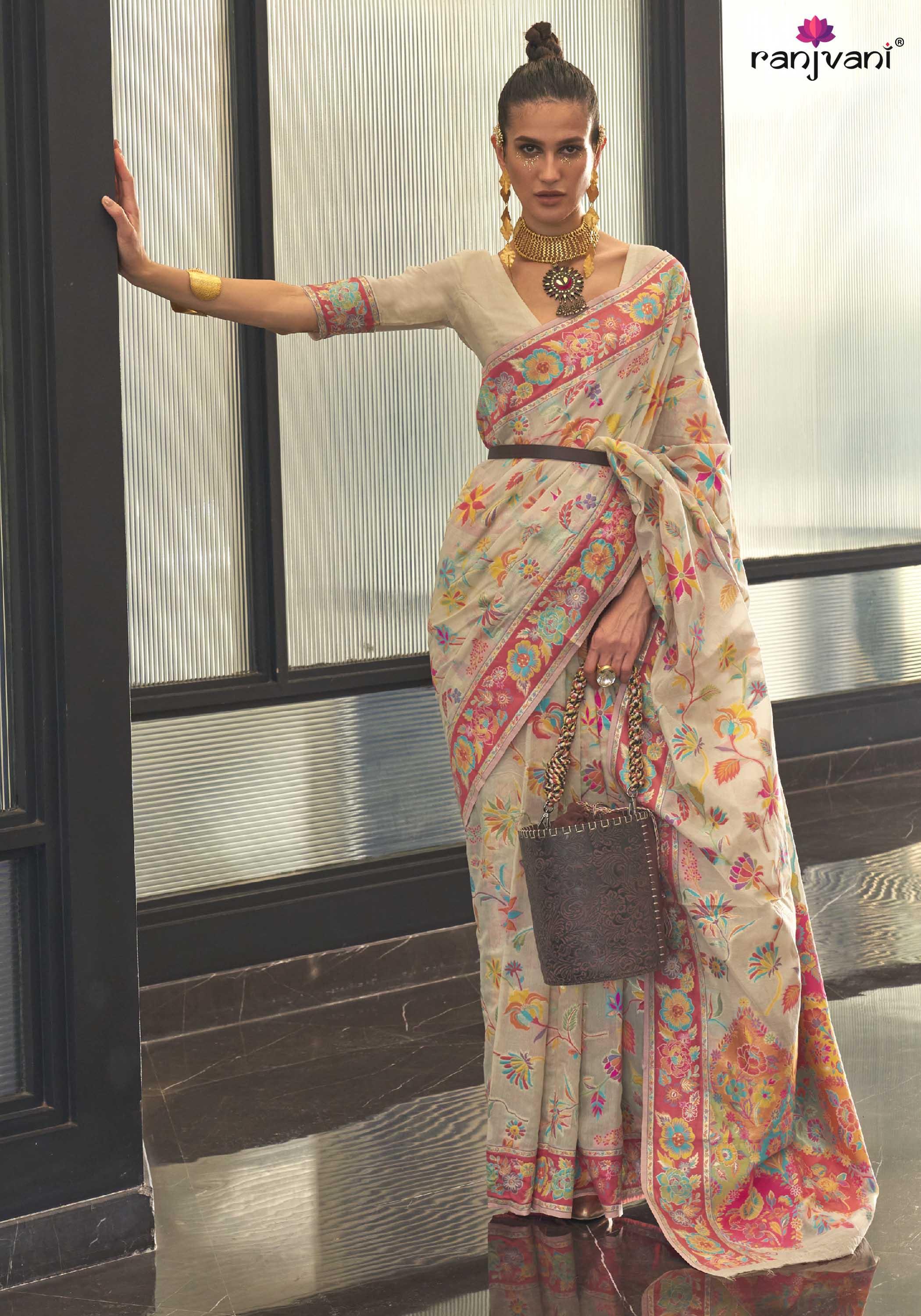 Kabira Pashmina Saree - Kashmiri Weave