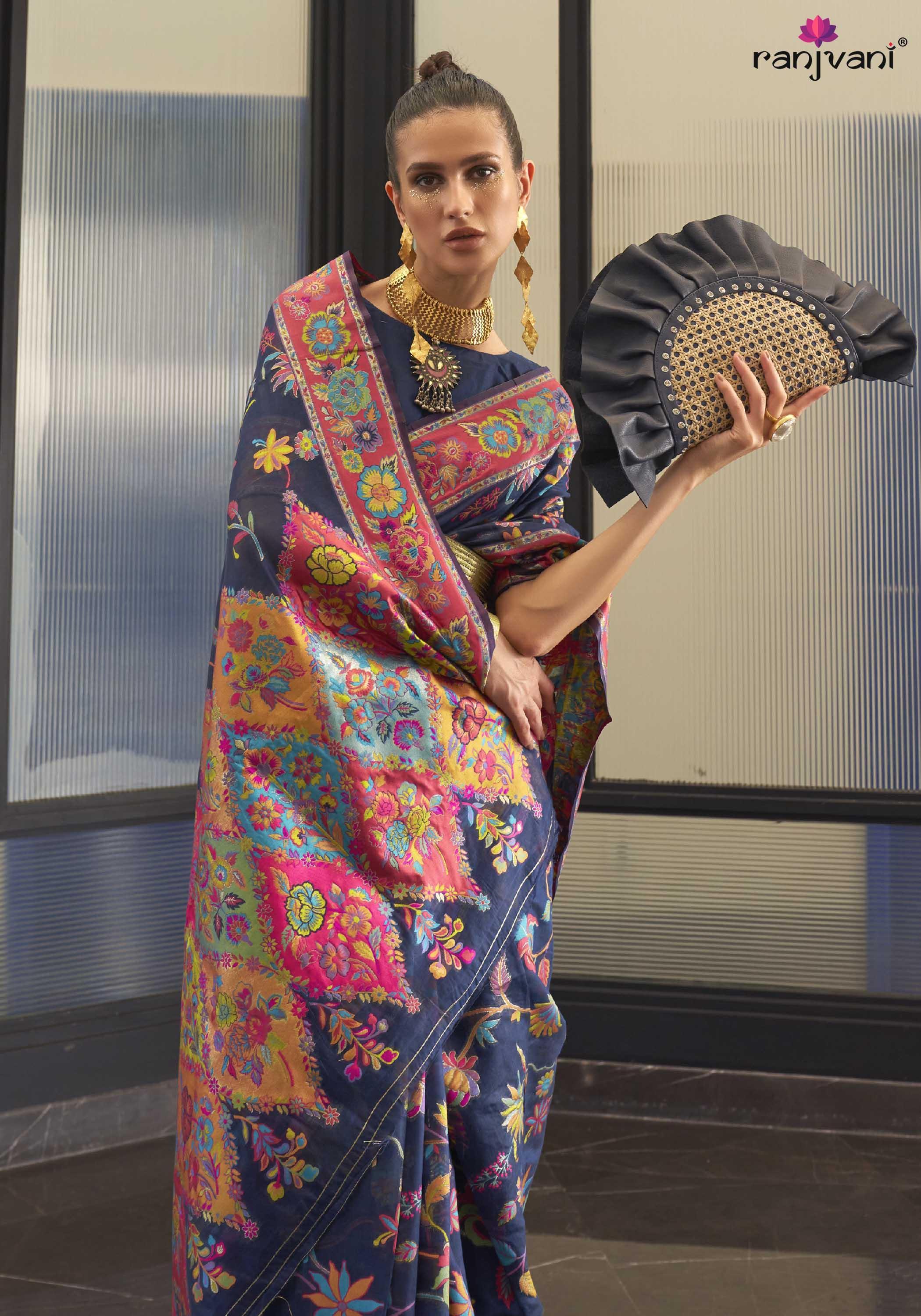 Kabira Pashmina Saree - Kashmiri Weave