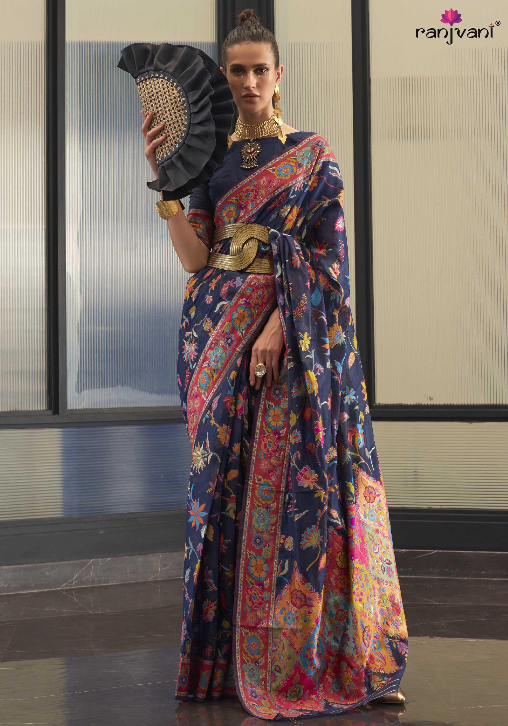 Kabira Pashmina Saree - Kashmiri Weave