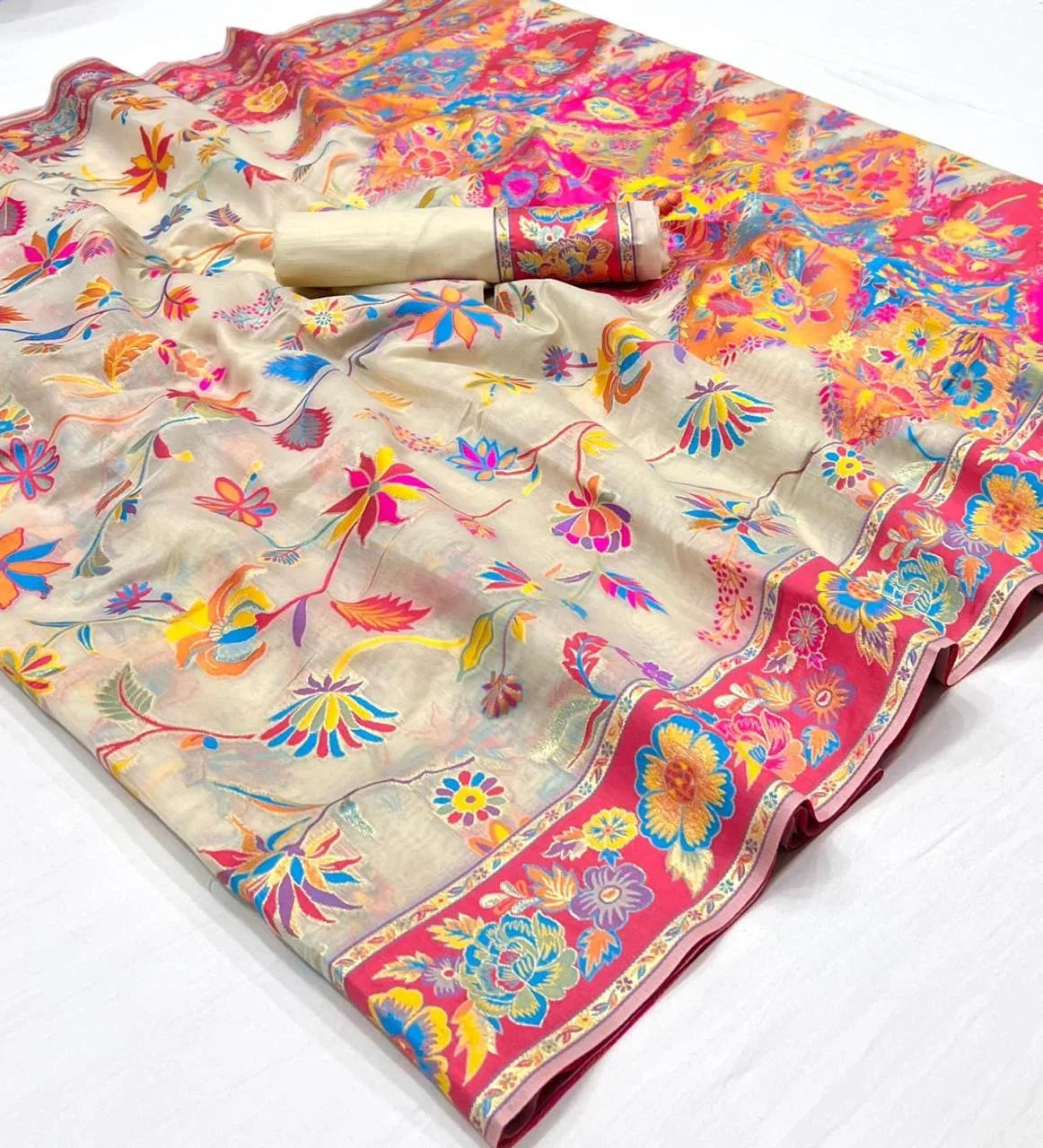 Kabira Pashmina Saree - Kashmiri Weave