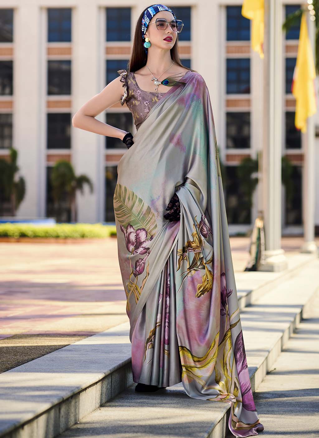 Kadali (saree) - Satin Silk