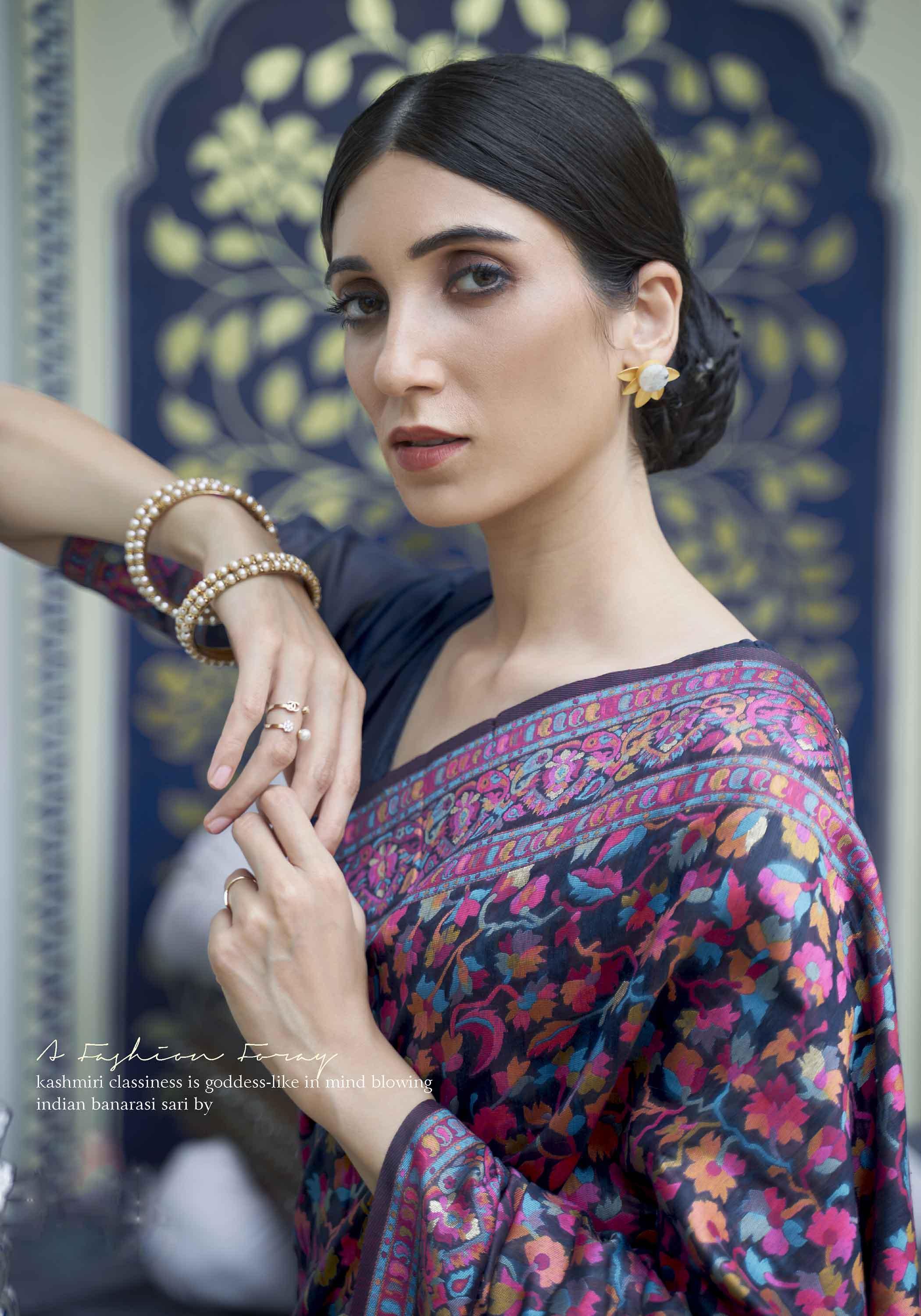 Raga Pashmina Saree - Kashmiri Weave