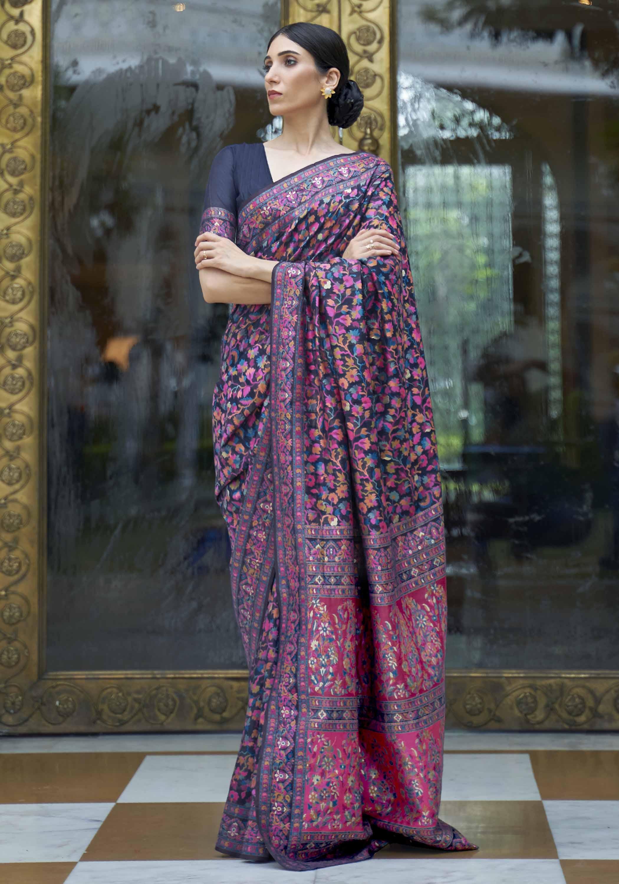 Raga Pashmina Saree - Kashmiri Weave