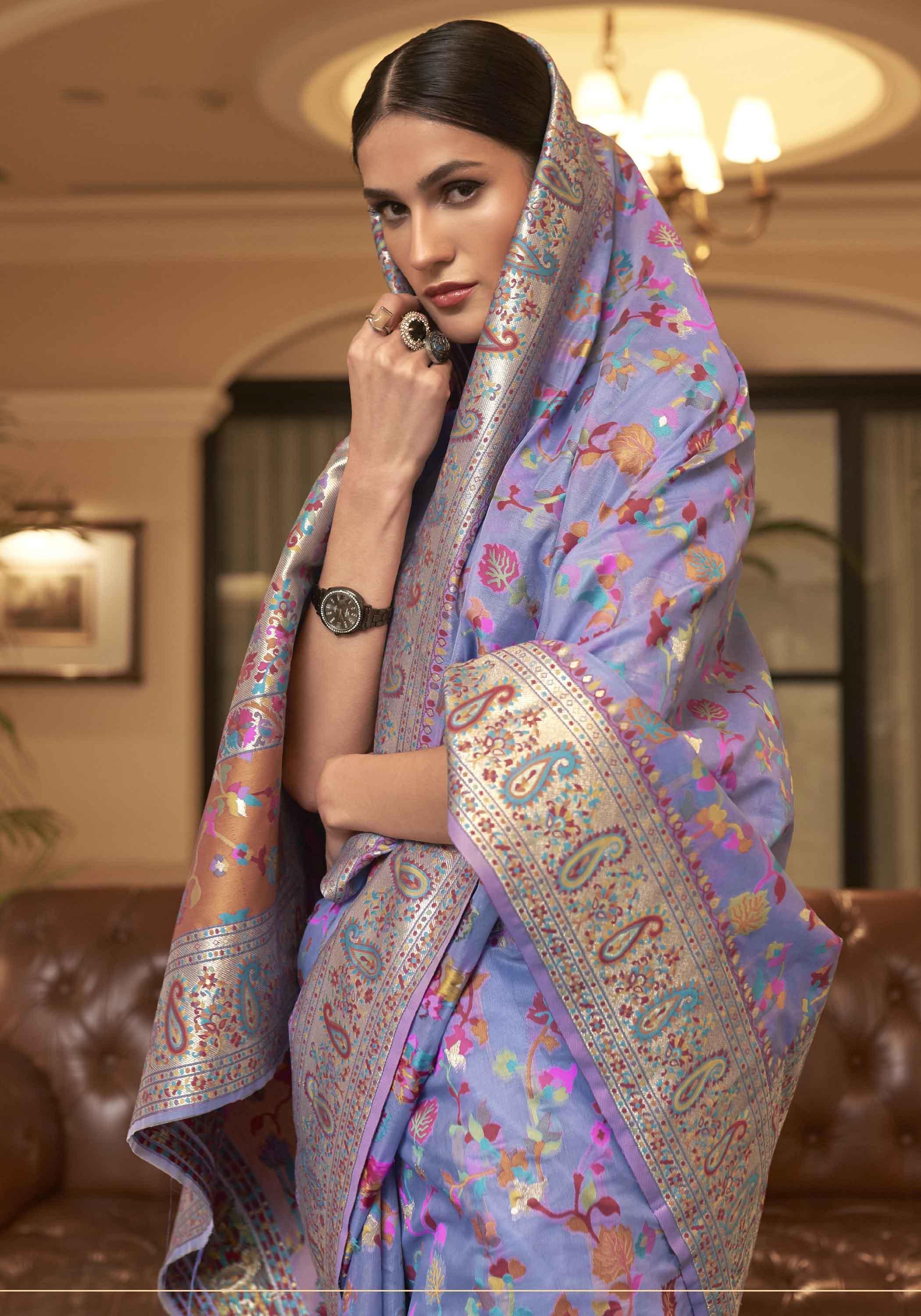 Raga Pashmina Saree - Kashmiri Weave