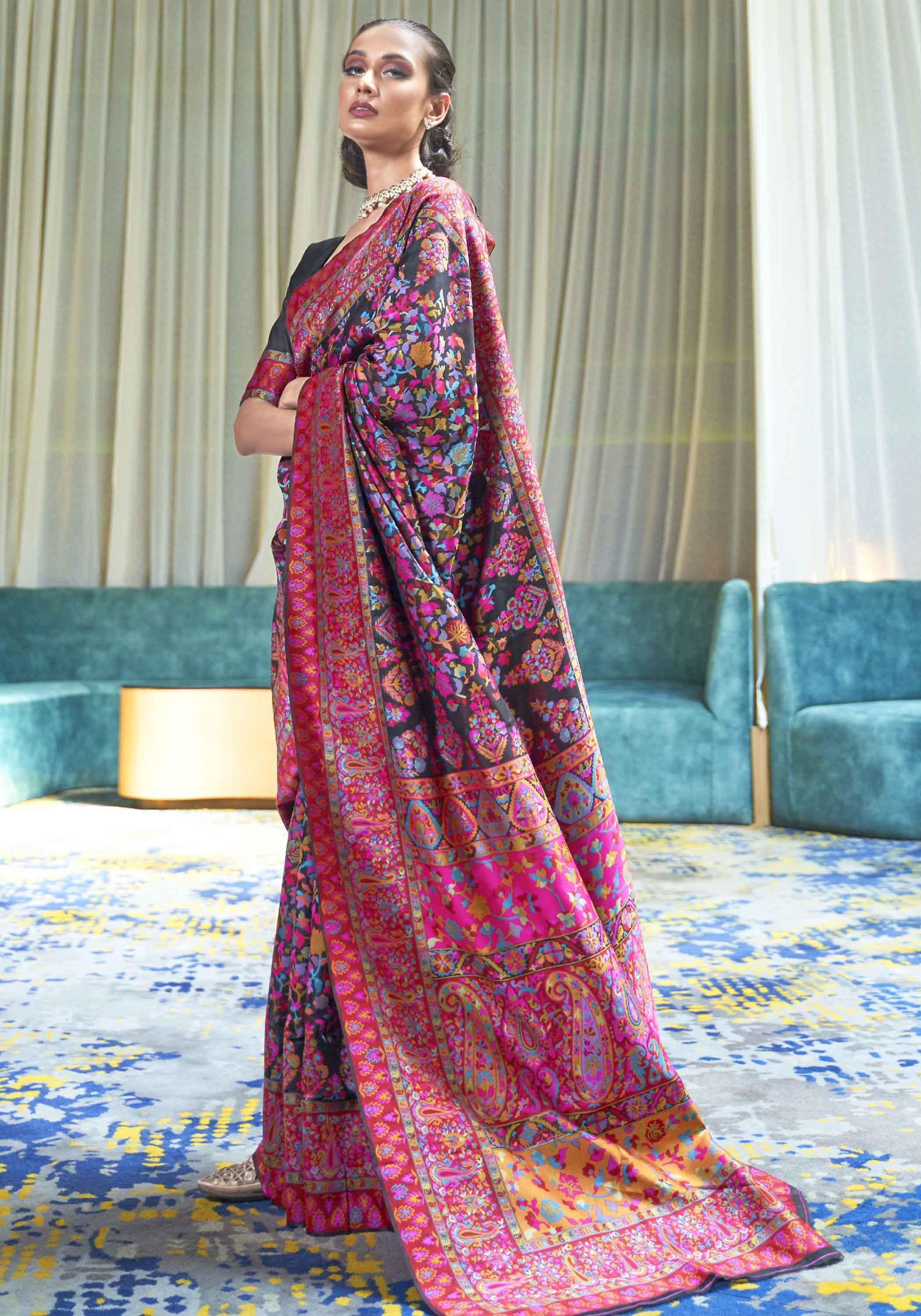 Kashmira (Pashmina) Saree - Banarasi Silk