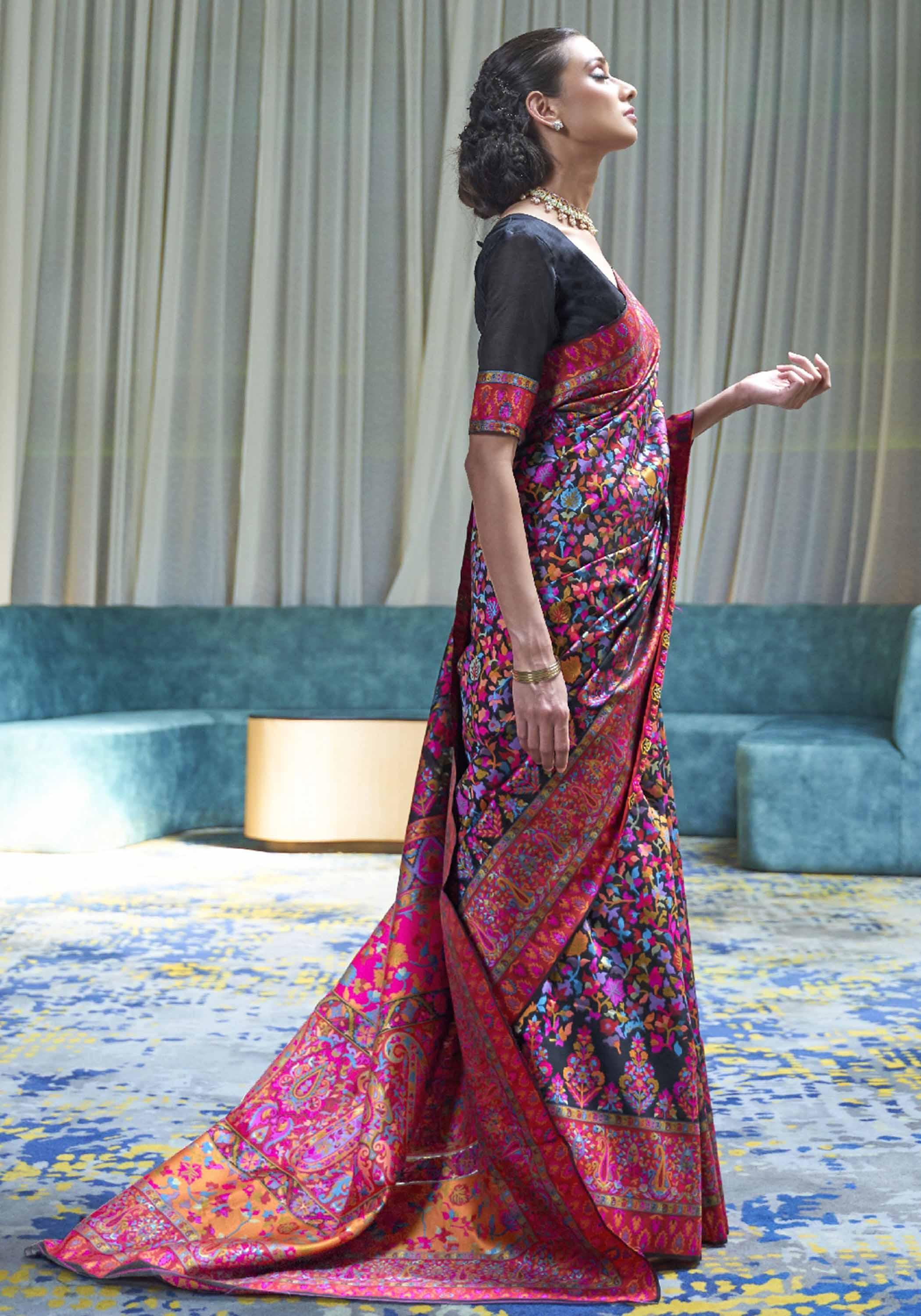 Kashmira (Pashmina) Saree - Banarasi Silk