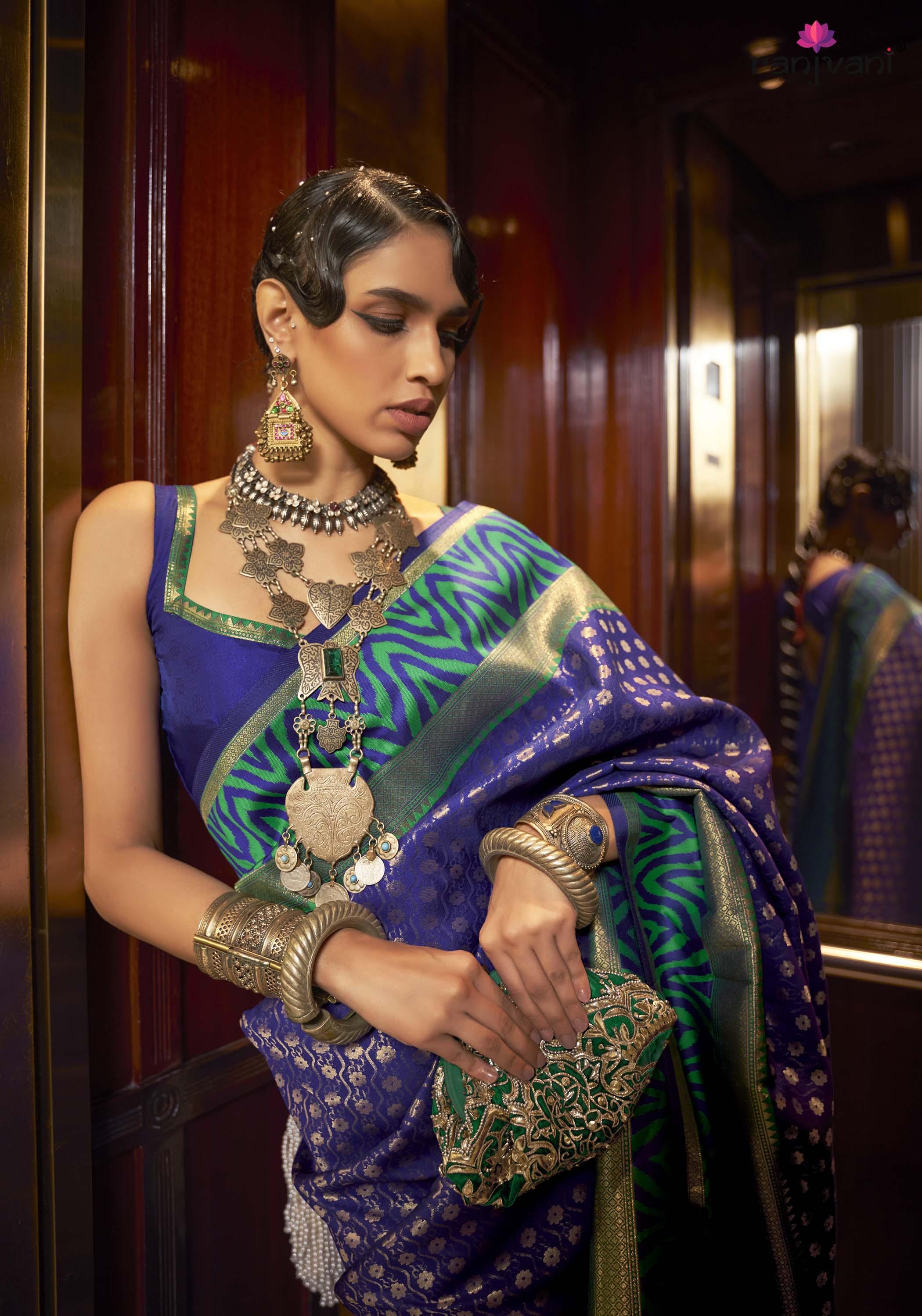 Kazah Kanjivaram Saree - Banarasi Silk