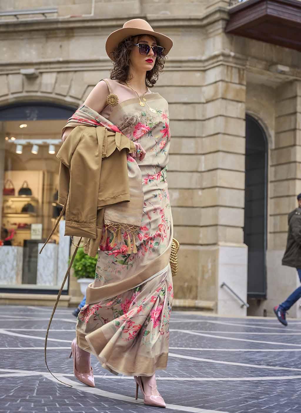 Kopper Gazi Silk Saree - Satin Silk