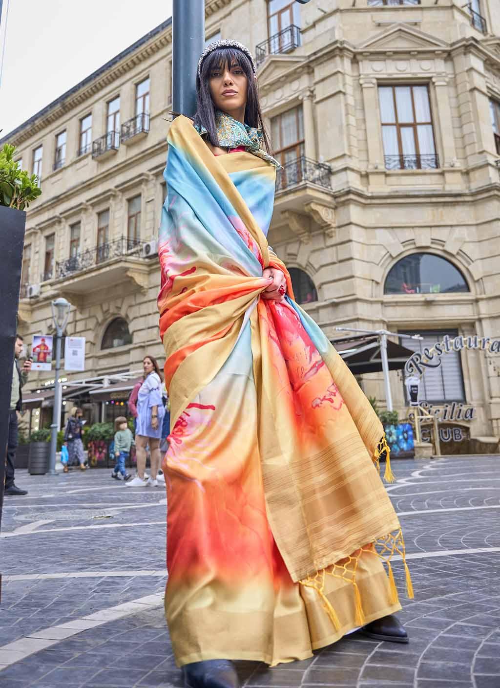 Kopper Gazi Silk Saree - Satin Silk