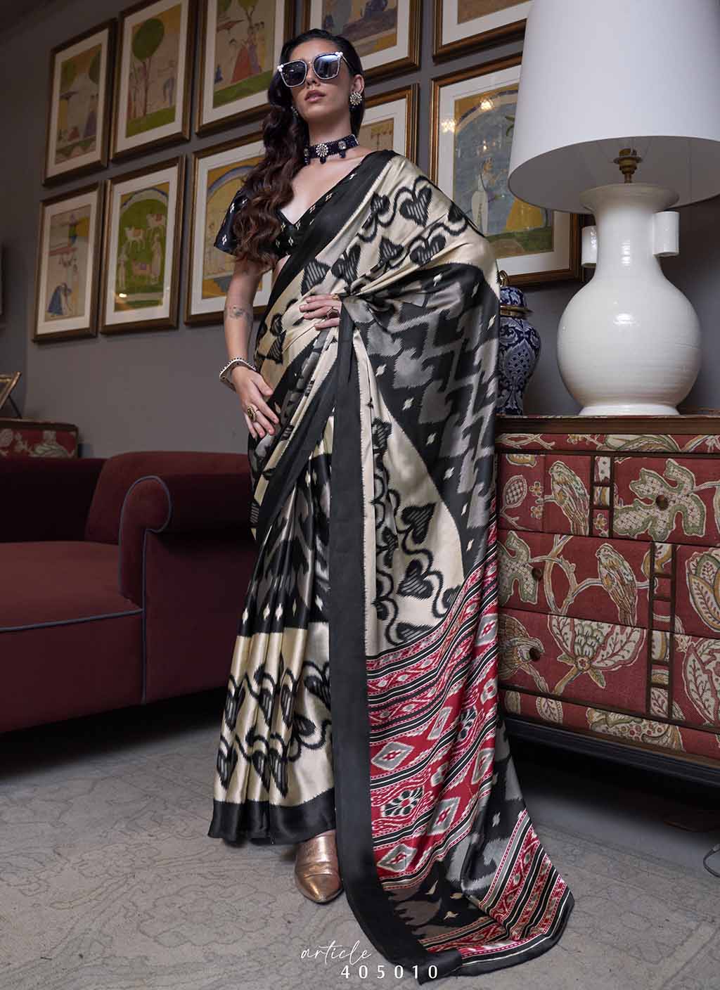 Kshirja (saree) - Satin Silk