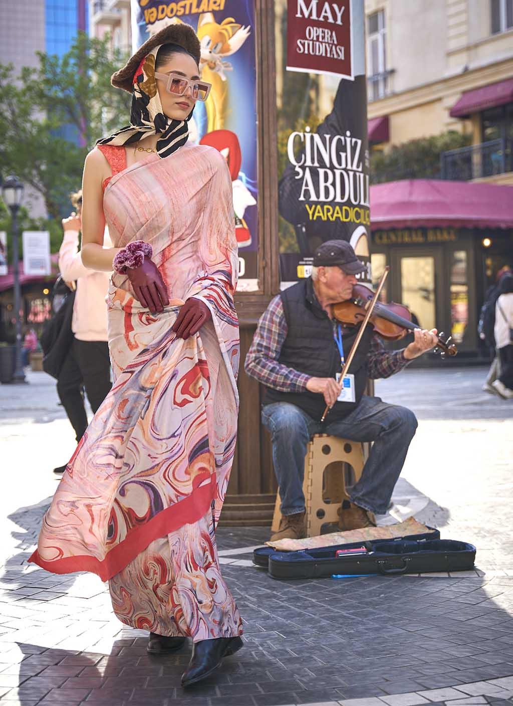 Qaafirana (Saree) - Satin Silk