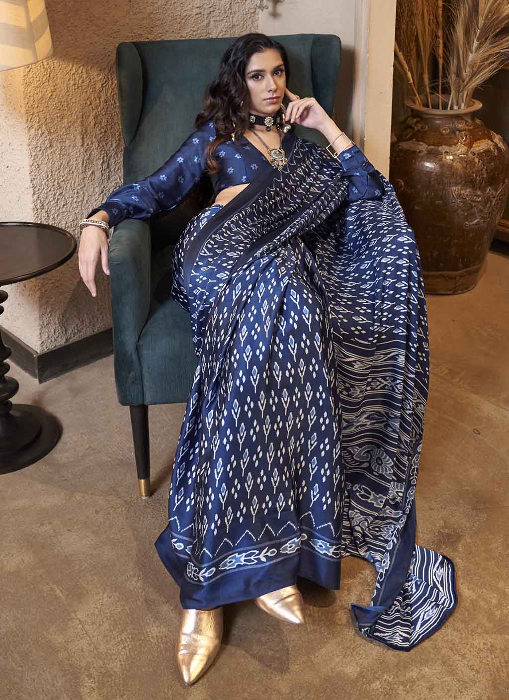 Samandar (saree) - Satin Silk